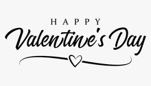Happy Valentine's Day Text Lettering Typography Poster Background Vector Illustration.