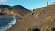 Drone shot of Capelinhos Volcano & Lighthouse, Faial Island, Azores