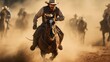 In a wild west showdown, a rider's unmatched horsemanship is in the spotlight as they conquer obstacles with ease.