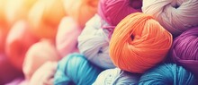 Colorful Wool Yarn Background. 