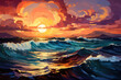 sunset in the sea sun casting vibrant hues on water