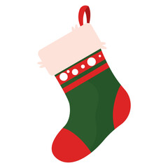 Sticker - Colored christmas socks icon Vector