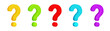 3D question mark cartoon child icon. Colored exclamation mark