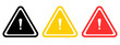 © HDESINER - warning triangle sign set. exclamation sign on transparent background.  danger icon sign in red, black, and yellow color.