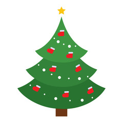 Poster - Colored christmas tree icon Vector