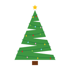 Poster - Colored christmas tree icon Vector