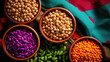 Colorful chickpeas legumes photo