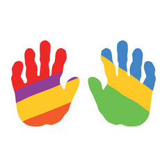 Poster - handprint paint colors rainbow isolated