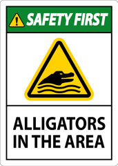 Wall Mural - Safety First Alligators In The Area Sign