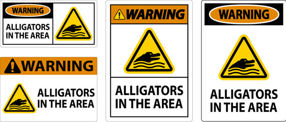 Wall Mural - Warning Alligators In The Area Sign