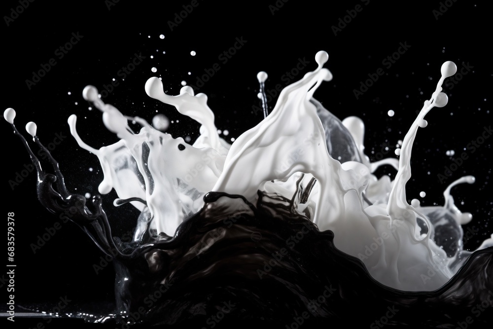 Abstract Water Splash with Black Background using Generative AI Stock ...