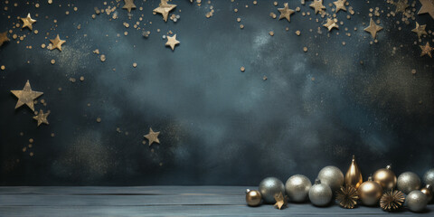 christmas background with balls and snowflakes celebration invitation gift card wallpaper