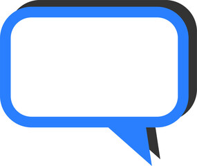 Poster - Blank Speech Bubble Cloud Message Symbol Element Icon with Empty Space for Text and 3D Style Shadow Effect. Vector Image.