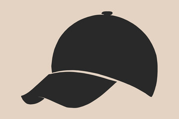 Poster - Set of black front and side view hat baseball