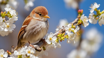 Sticker - robin on a branch HD 8K wallpaper Stock Photographic Image 