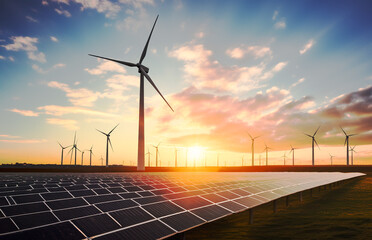 the rise of solar and wind energy revolutionizing the power industry, solar panels and windmill ,win