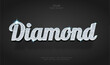 © Navy Graphic - Diamond Text effect 3d style luxury silver grain.