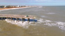 Aerial Video Flagler Beach Pier Florida Destroyed By Hurricane Storm Surge