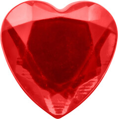 Wall Mural - red heart shape crystal valentines day symbol sticker isolated on white background