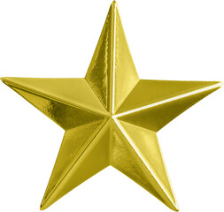 Wall Mural - golden Christmas star jewels sticker isolated on white background