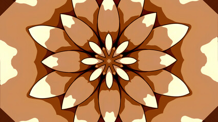 Poster - Beautiful flower bud in kaleidoscope style. Design. Spinning fractal animated flower.