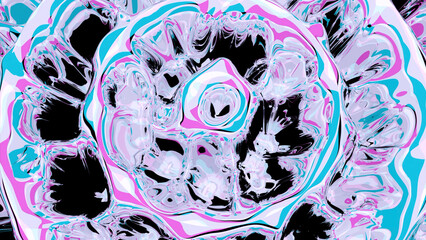 Poster - Abstract wave motion graphics background. Design. Pink psychedelic spreading liquid rings.