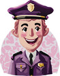 Policía rubio sonriente