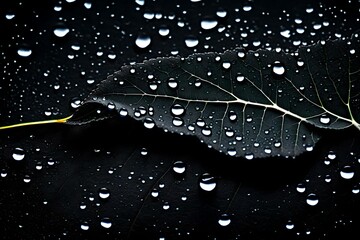 Canvas Print - water drops on leaves