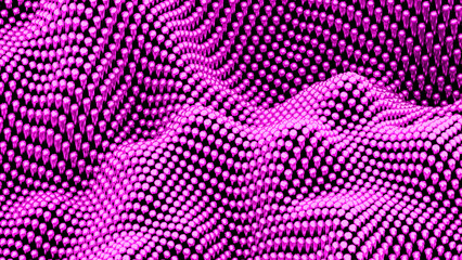 Poster - Up and down moving surface of colorful small balls. Design. Tiny beads texture in motion.