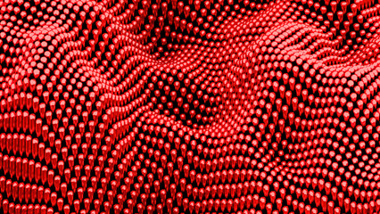 Poster - Up and down moving surface of colorful small balls. Design. Tiny beads texture in motion.