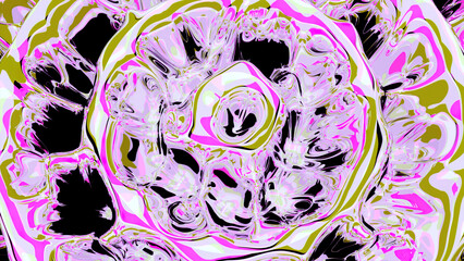 Poster - Liquid pink blobs in a cartoon animation spreads over the entire background. Design. Boiling abstract water texture.