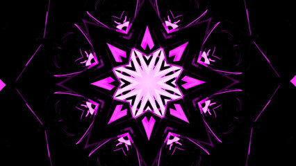 Poster - Abstract spreading fractal mandala background of neon light. Design. Beautiful symmetric pattern.