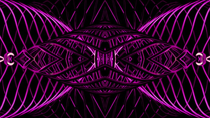 Poster - Abstract waving sound signal on a black background. Design. Radio waves forming spiral.