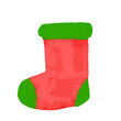 Watercolor Christmas Stocking socks vectors
