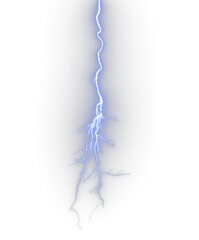 Poster - Isolate electric thunder energy shapes on transparent backgrounds 3d render png