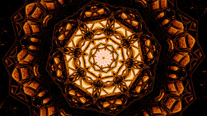 Poster - Abstract stunning glass fresco kaleidoscope. Design. Changing decorative pattern with colorful pieces of glass.