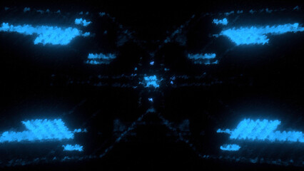 Poster - View inside of an alien spacecraft with shining buttons. Motion. Extraterrestrial technologies.