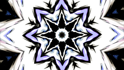 Poster - Abstract star fractal shapes in endless motion. Motion. Beautiful moving flower or star, concept of meditation.