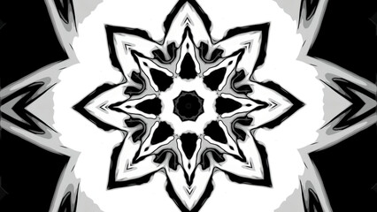 Poster - Abstract star fractal shapes in endless motion. Motion. Beautiful moving flower or star, concept of meditation.