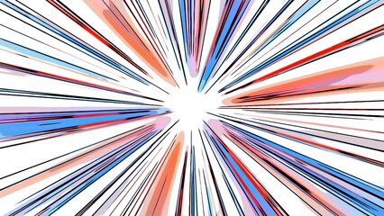 Poster - Multicolored bright laser rays moving and flashing background. Motion. Creative background with rotating narrow lines in cartoon style.