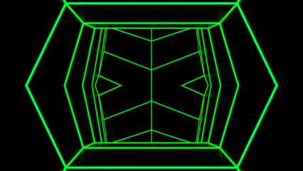 Poster - Abstract neon narrow lines, minimalistic geometric background. Design. Optical illusion with laser beams.