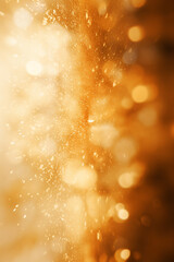 Wall Mural - golden bokeh background, delicately sprinkled with glitter, This image radiates sophistication, making it an ideal choice for glamorous events and refined designs. Generative AI.