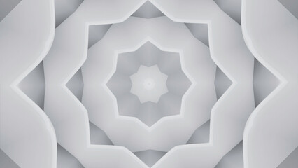Poster - Abstract grey spreading star into all the sides. Design. Hypnotic moving monochrome star.