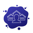 property manager line icon with houses