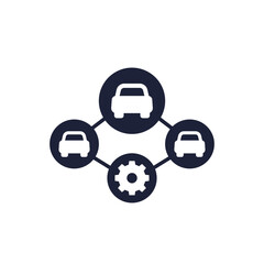 Sticker - car fleet management icon with vehicles