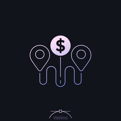 Sticker - delivery cost icon with gradient