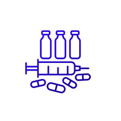 Wall Mural - drugs and medication icon in line design