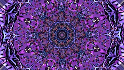 Poster - Colorful pulsating pattern with noise. Design. Round pattern with pulsations and noise. Pulsating background with mandala and noise in musical beat