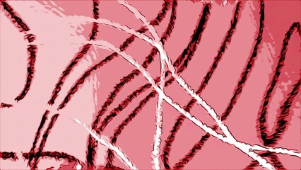 Poster - Animated background with drawing lines on colored spots. Motion. Drawn lines move on colorful background. Colorful spotted background with moving lines