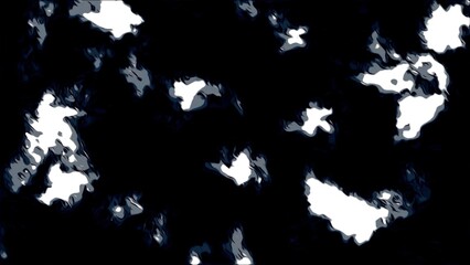 Poster - Bright glowing spots move on black background. Motion. Flickering spots of light moving in space. Light spots move and flicker in space